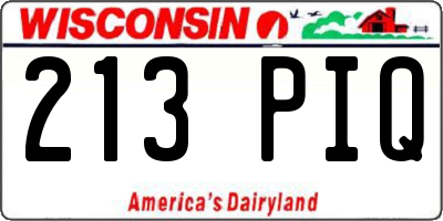 WI license plate 213PIQ