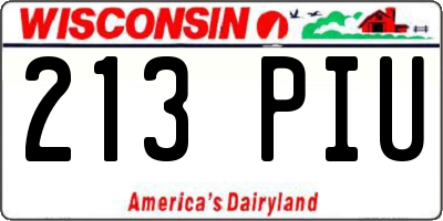 WI license plate 213PIU