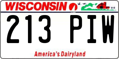 WI license plate 213PIW