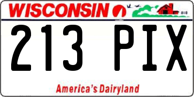 WI license plate 213PIX