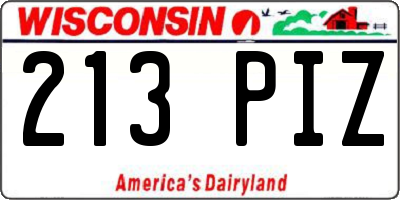 WI license plate 213PIZ