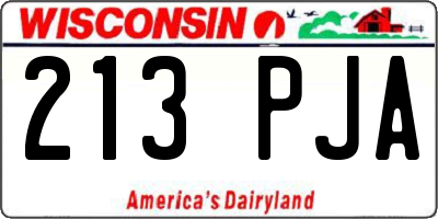 WI license plate 213PJA