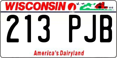 WI license plate 213PJB