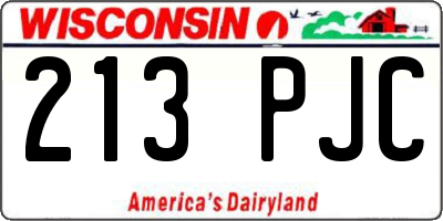 WI license plate 213PJC