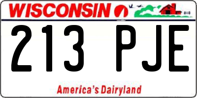 WI license plate 213PJE