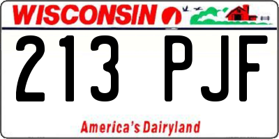WI license plate 213PJF