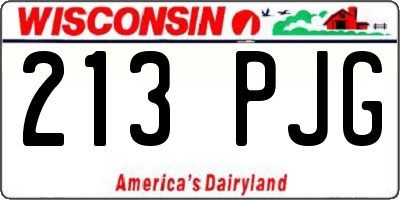 WI license plate 213PJG
