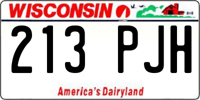 WI license plate 213PJH