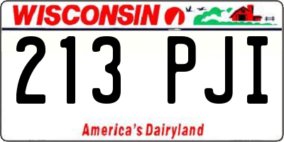 WI license plate 213PJI