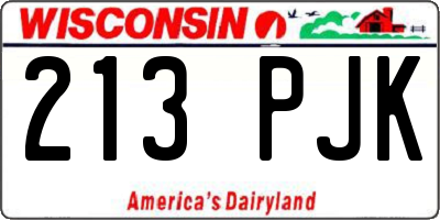 WI license plate 213PJK