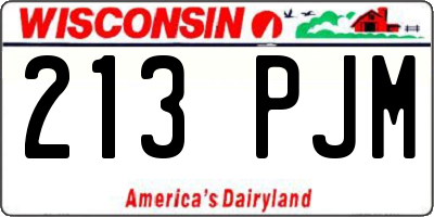 WI license plate 213PJM