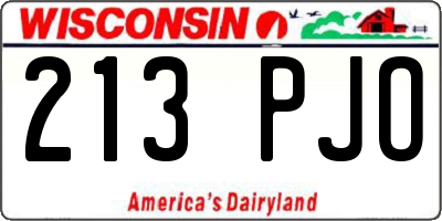WI license plate 213PJO