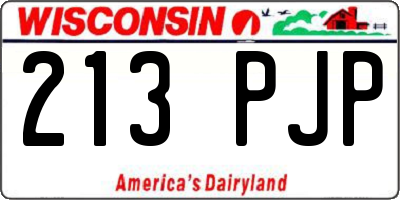 WI license plate 213PJP