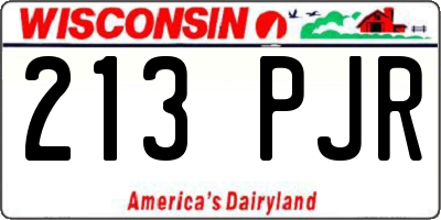 WI license plate 213PJR