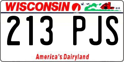 WI license plate 213PJS
