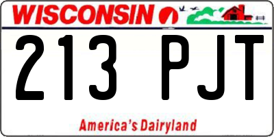WI license plate 213PJT