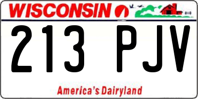WI license plate 213PJV