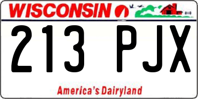 WI license plate 213PJX