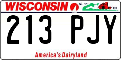 WI license plate 213PJY