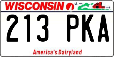 WI license plate 213PKA