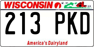 WI license plate 213PKD