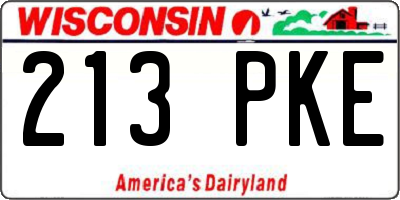 WI license plate 213PKE
