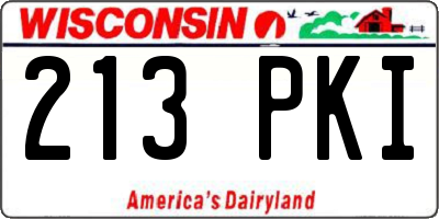 WI license plate 213PKI