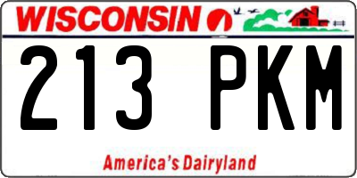 WI license plate 213PKM