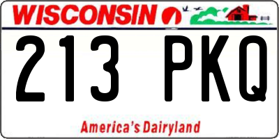 WI license plate 213PKQ