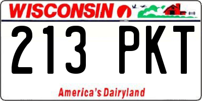 WI license plate 213PKT