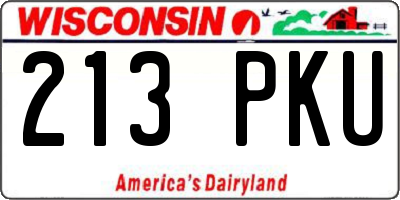 WI license plate 213PKU