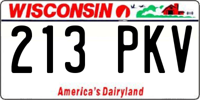 WI license plate 213PKV