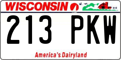 WI license plate 213PKW