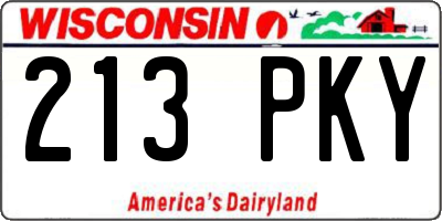 WI license plate 213PKY