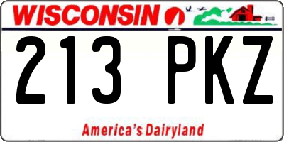 WI license plate 213PKZ