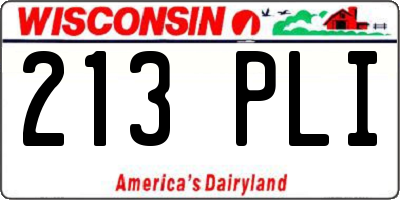 WI license plate 213PLI