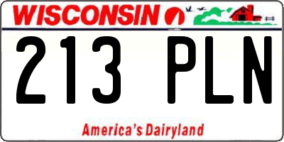 WI license plate 213PLN