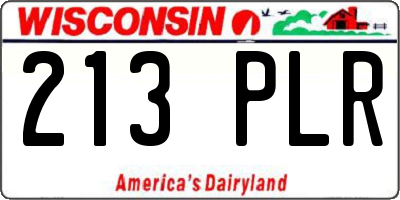 WI license plate 213PLR