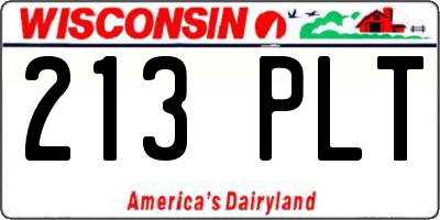WI license plate 213PLT