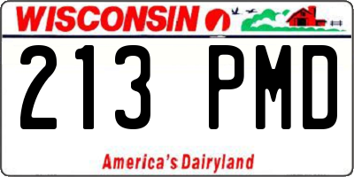WI license plate 213PMD