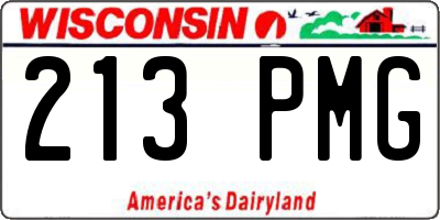 WI license plate 213PMG