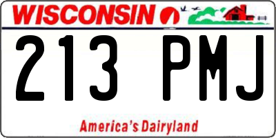 WI license plate 213PMJ