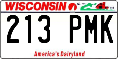WI license plate 213PMK