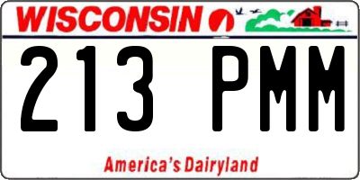 WI license plate 213PMM