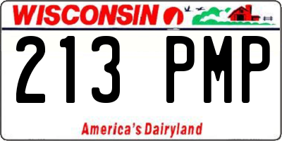 WI license plate 213PMP
