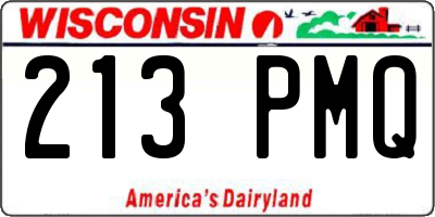 WI license plate 213PMQ