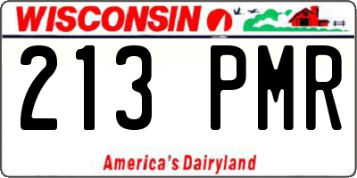 WI license plate 213PMR