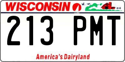WI license plate 213PMT