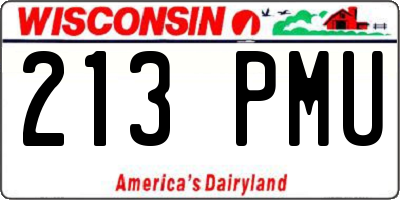 WI license plate 213PMU