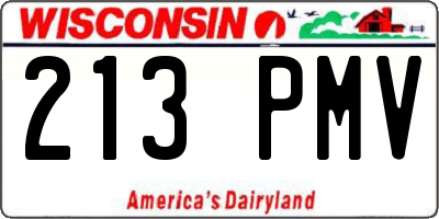 WI license plate 213PMV